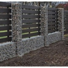 Габион столб с клипсами оцинкованный (Ц) для забора 0,3х0,3х2х4х50х100 мм ГОСТ Р 58120-2018