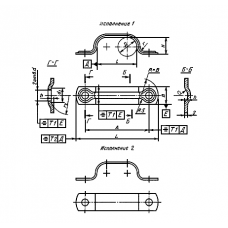 Скоба двухместная для крепления трубопроводов стальная кадмированная исп. 1 40Х 4 мм ГОСТ 24134-80